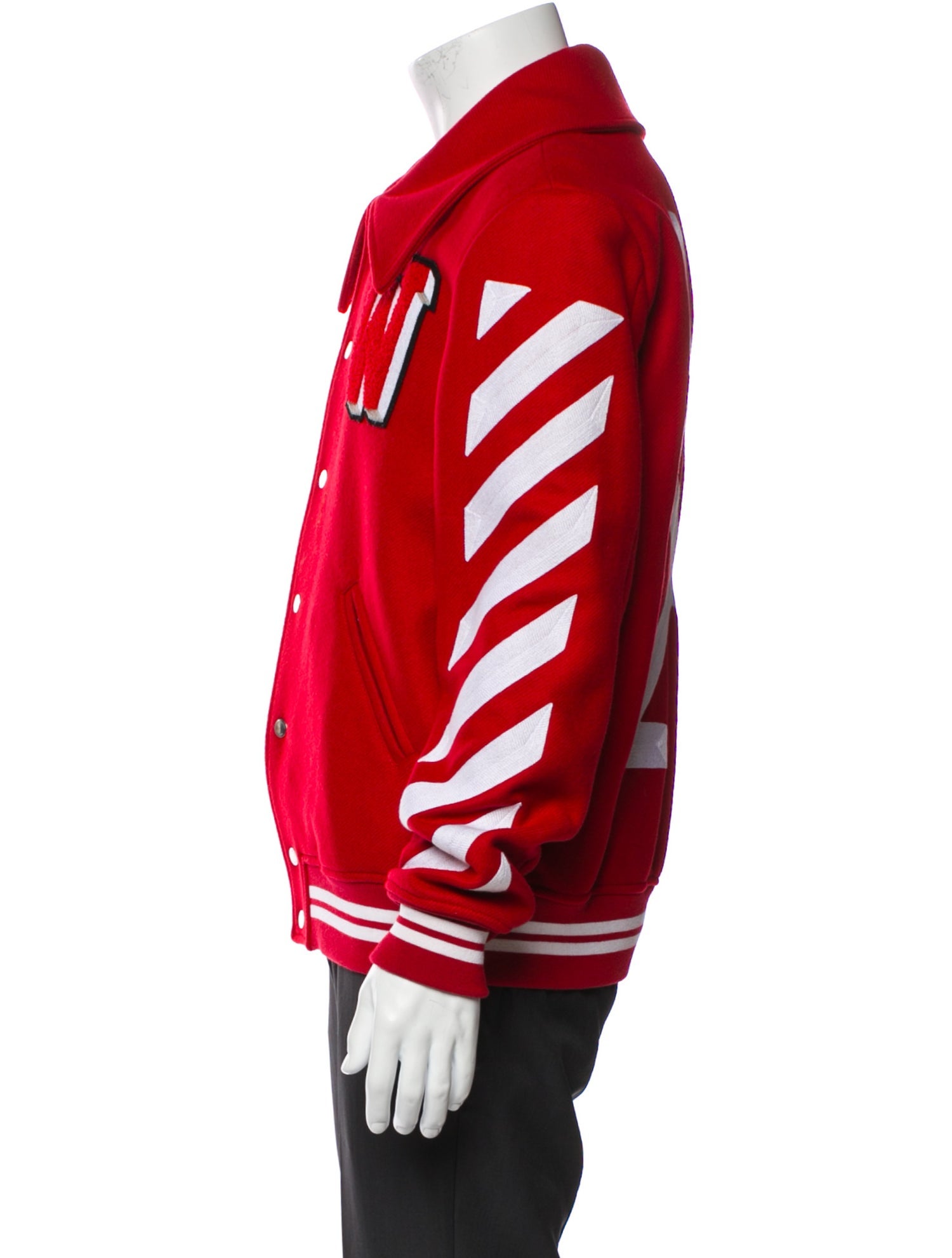 Off-White Signature Logo Virgin Wool Varsity Jacket