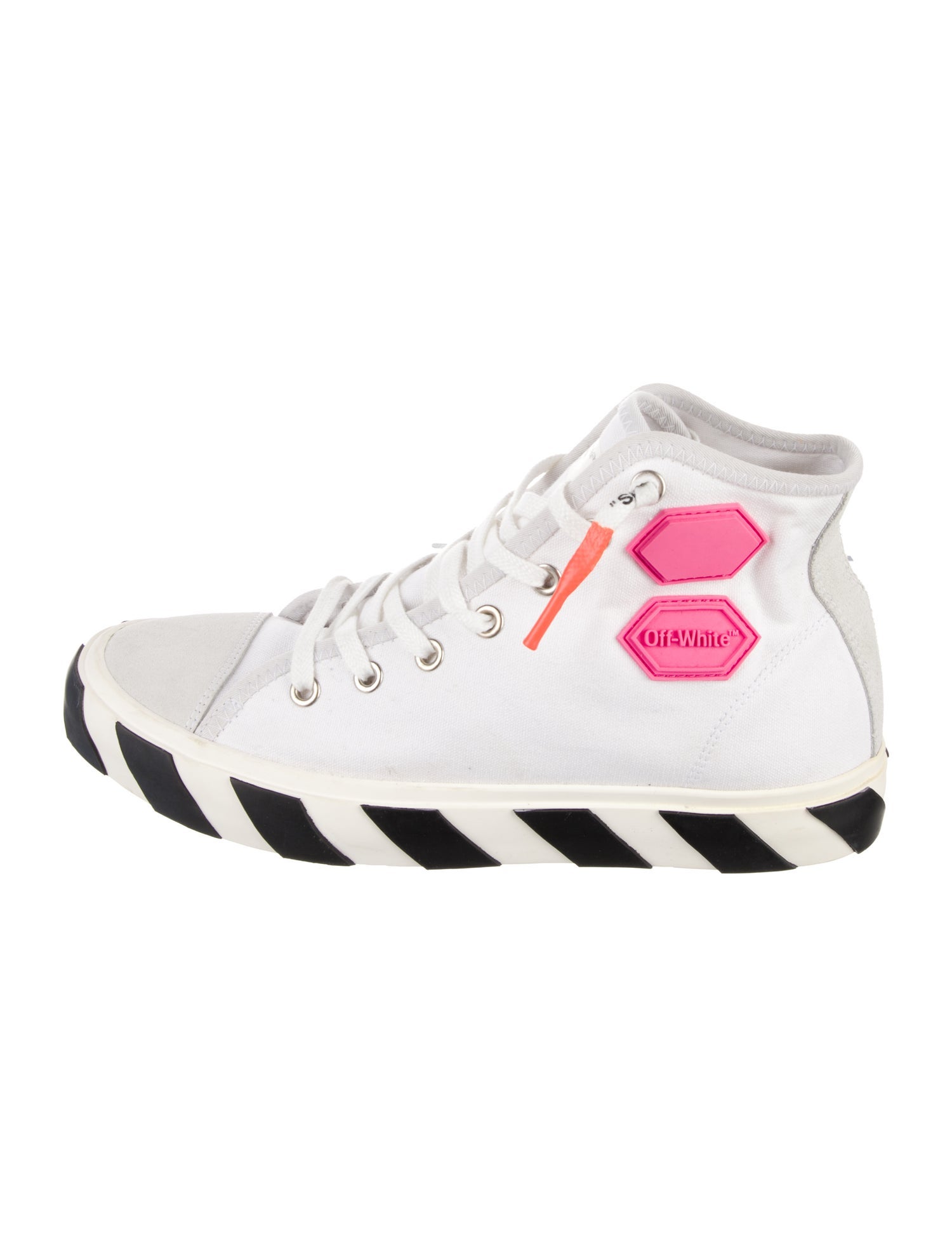 Off-White Canvas Printed Sneakers