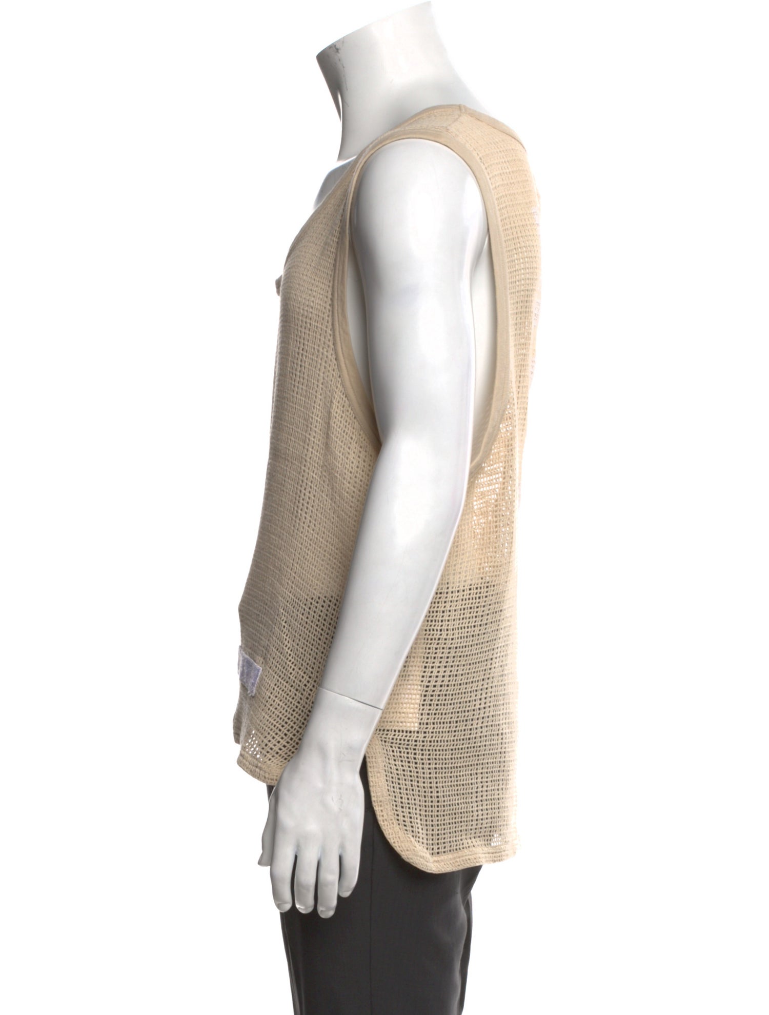 Off-White Scoop Neck Sleeveless T-Shirt