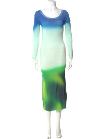 Pre-owned Off-white 2022 Midi Length Dress In Green