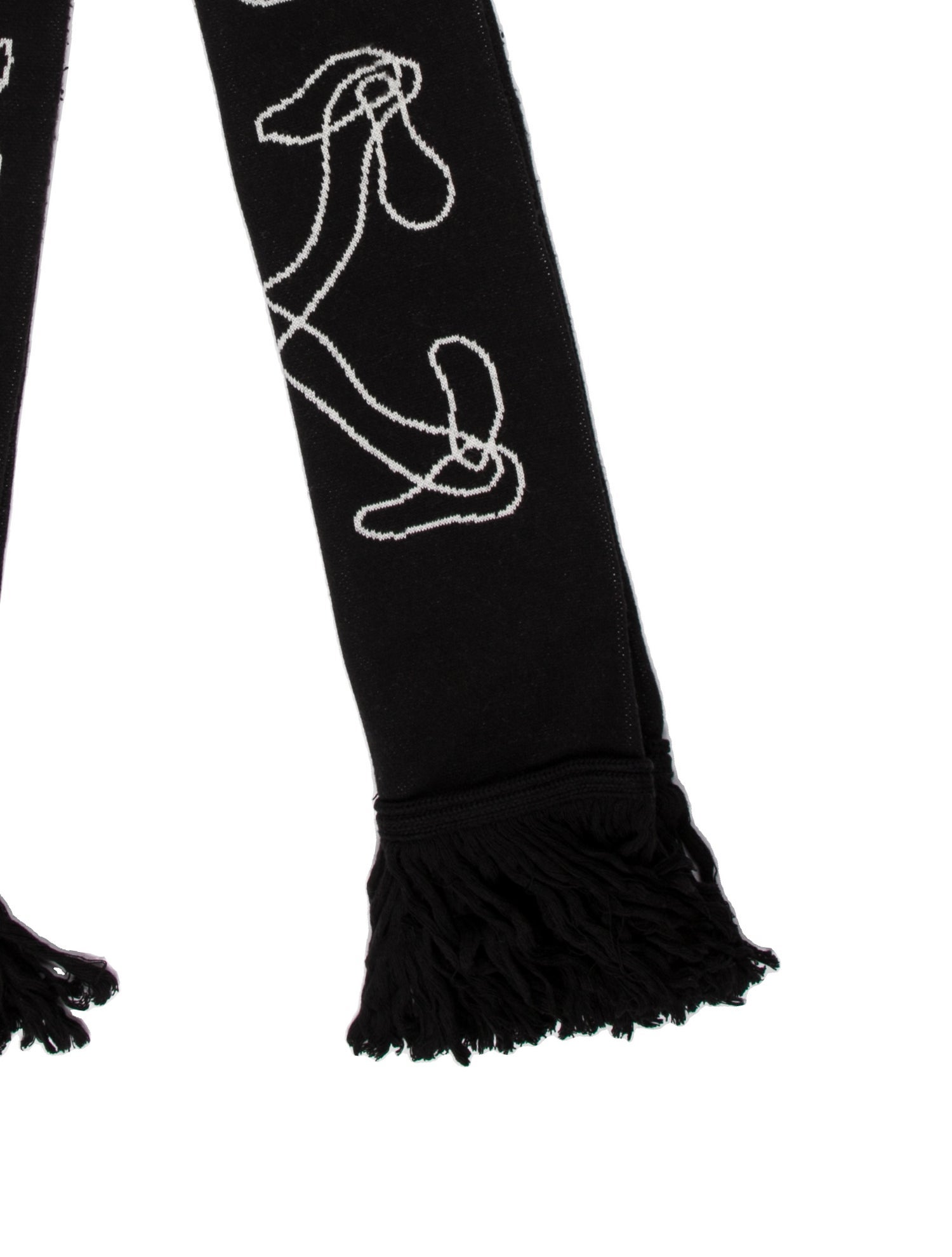 Off-White Acrylic Printed Scarf