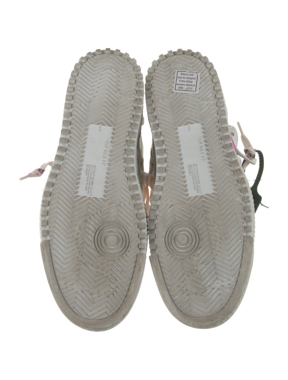 Off-White Leather Colorblock Pattern Sneakers - image 5