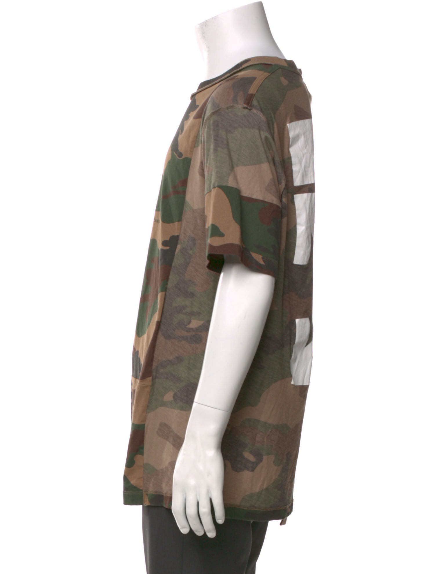 Off-White Camouflage Print Crew Neck T-Shirt