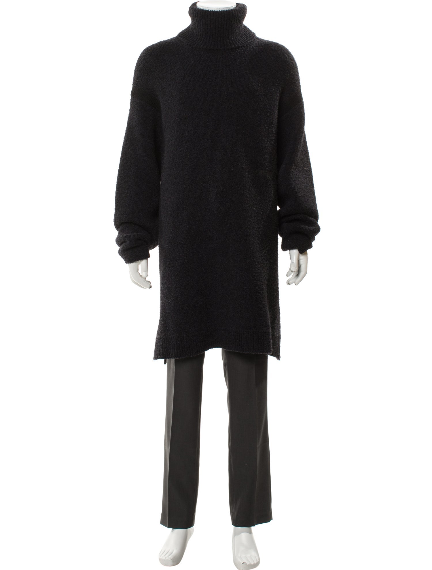 Off-White Wool Mock Neck Sweatshirt