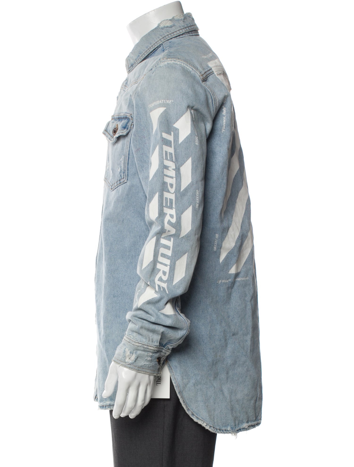 Off-White 2018 'Temperature' Diagonals Denim Jacket