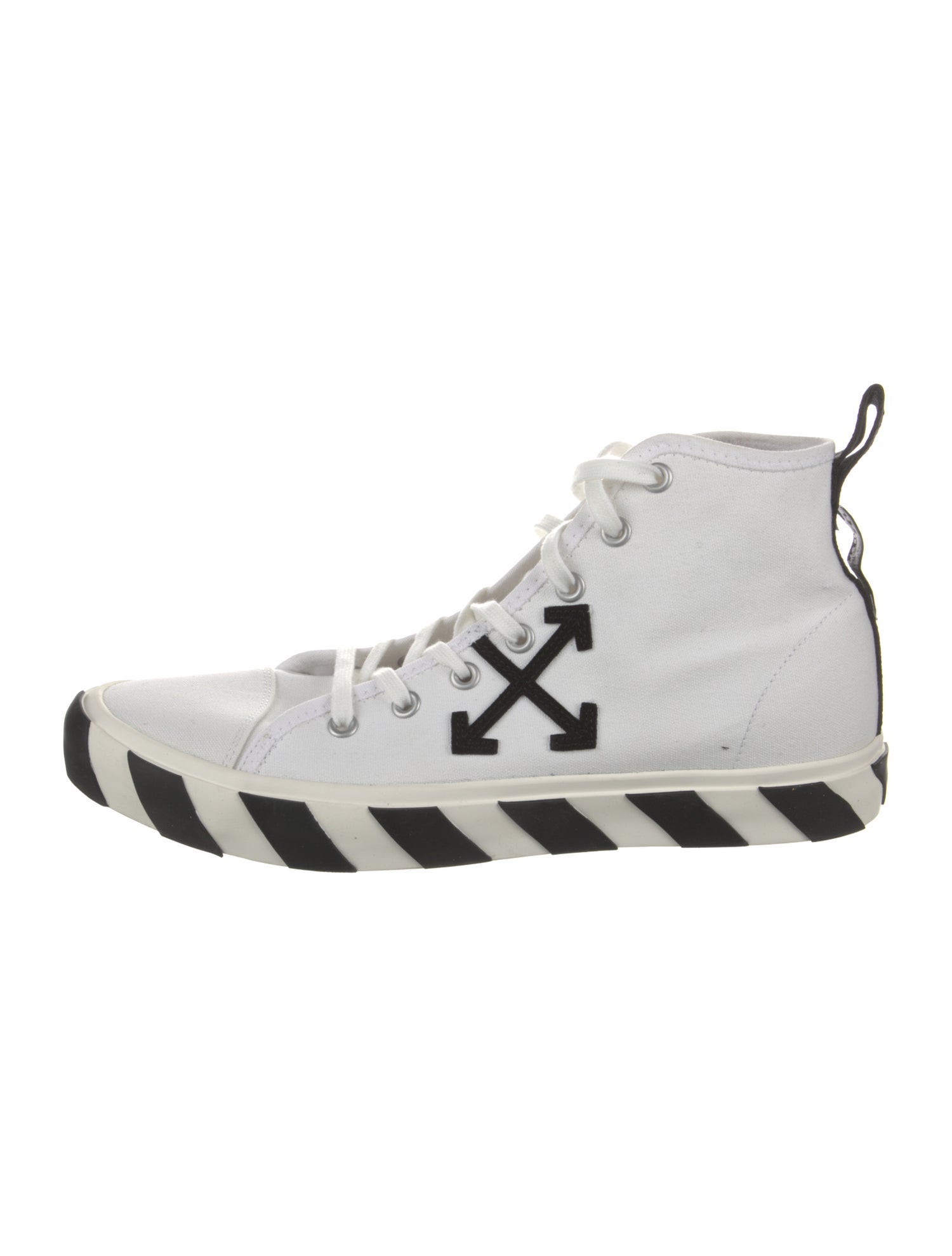 Off-White Canvas Printed Sneakers