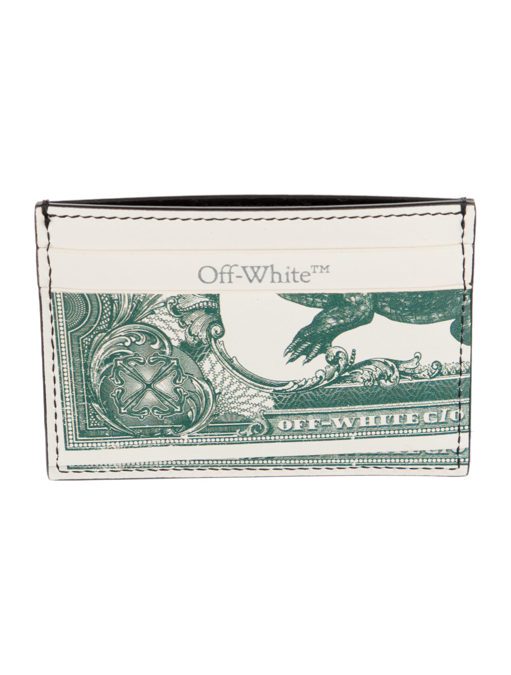 Off-White Currency Leather Card Holder