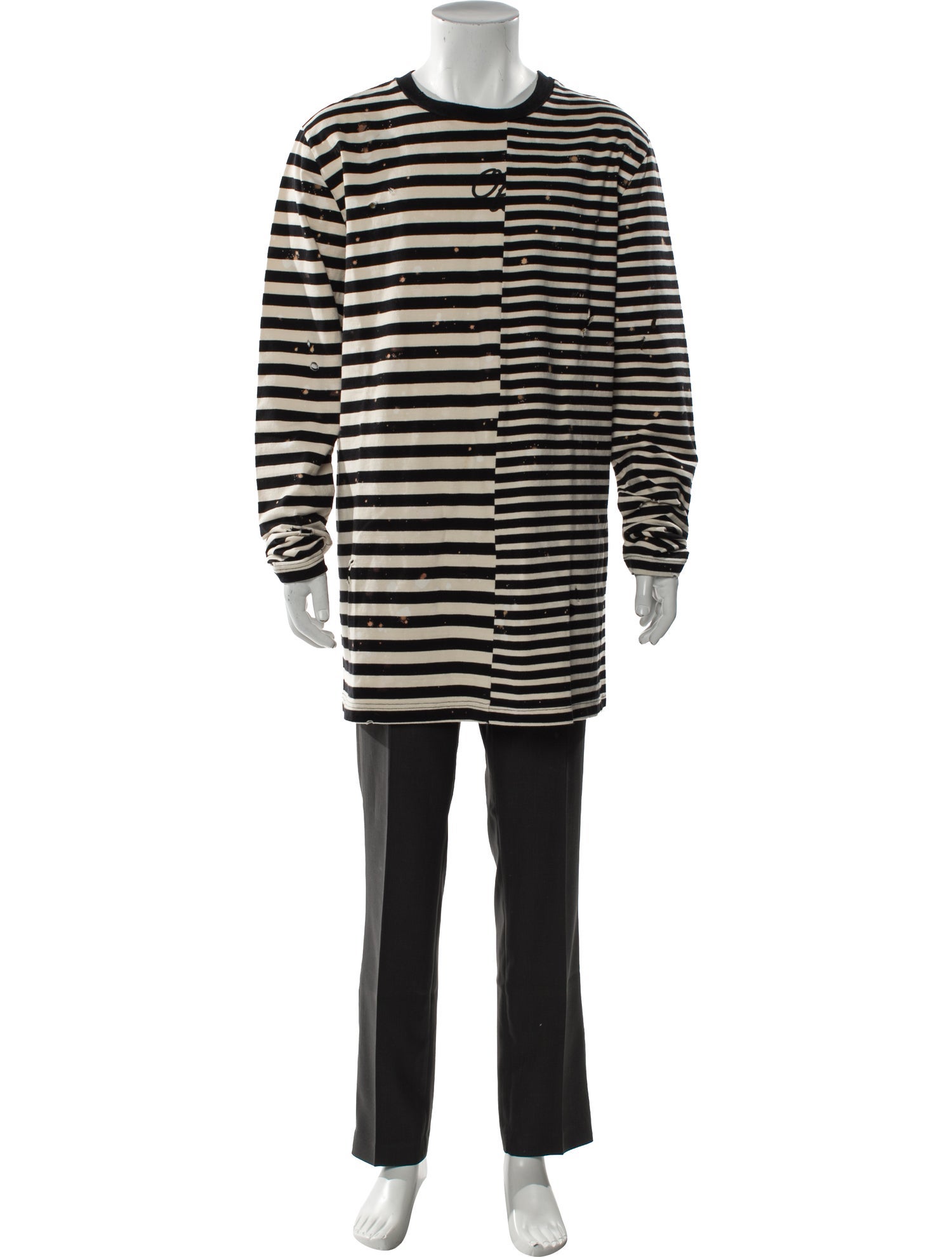 Off-White Striped Crew Neck T-Shirt