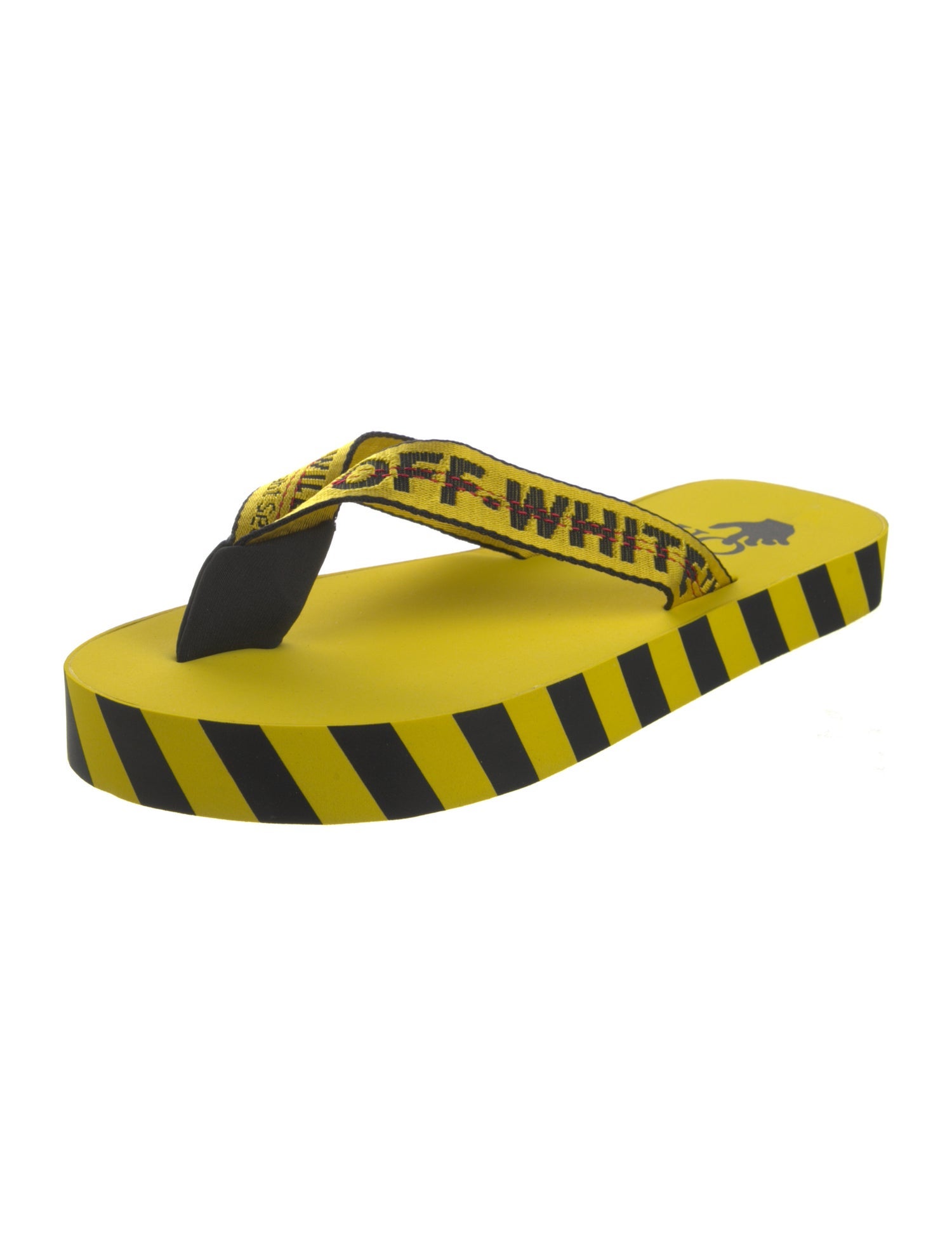 Off-White Rubber Graphic Print Flip Flops w/ Tags