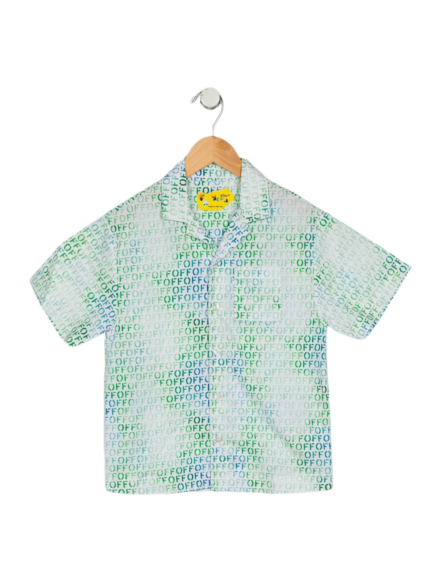 Off-White Off-White Boys Monogram Printed Button Up Shirt