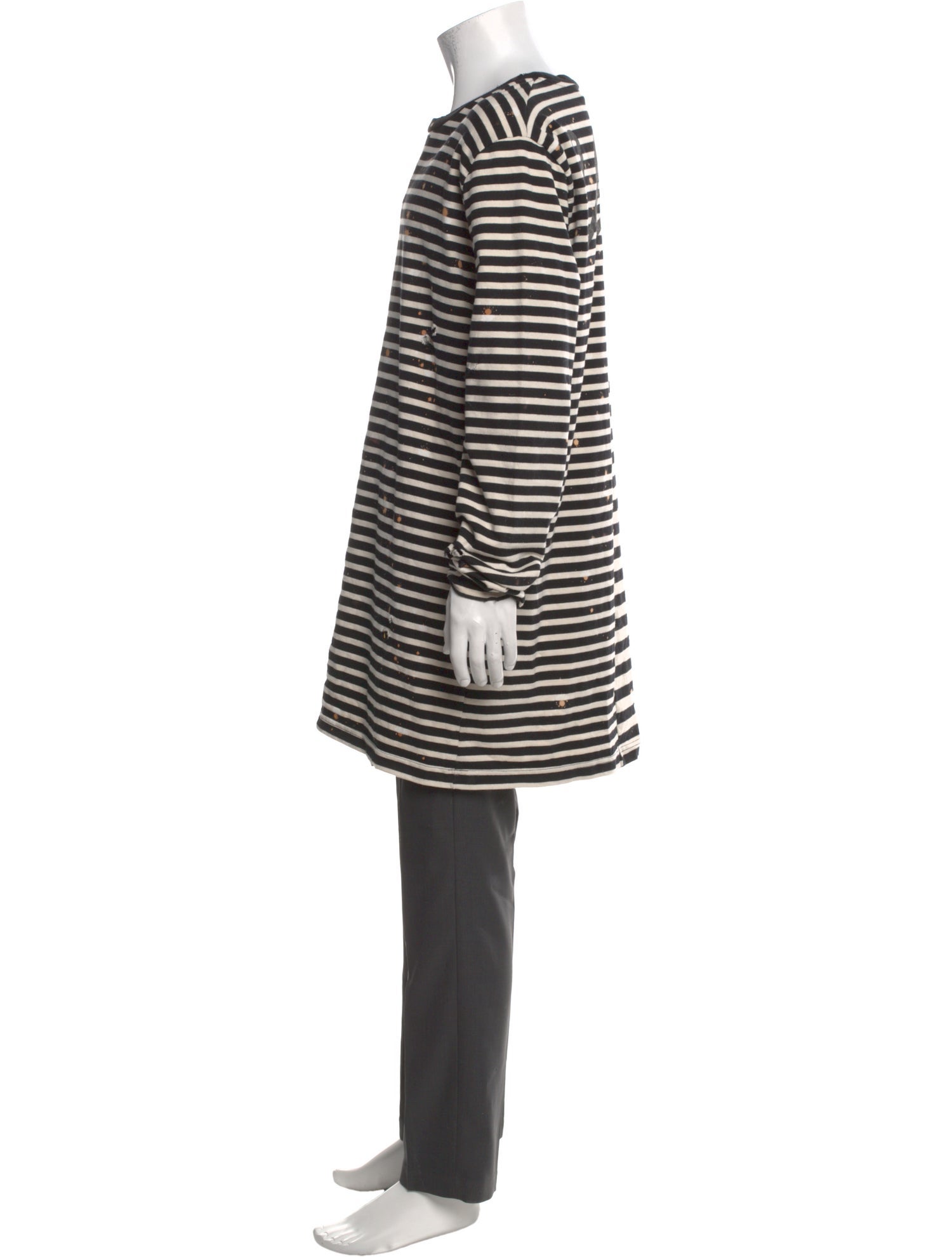 Off-White Striped Crew Neck Henley