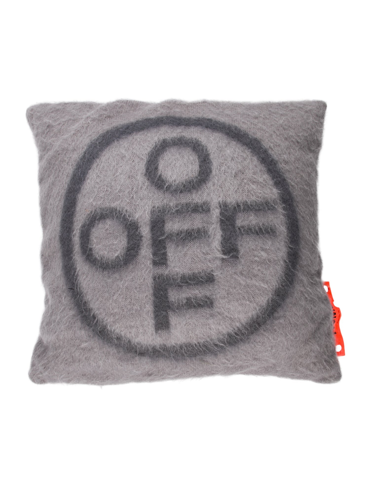 Off-White Mohair Throw Pillow