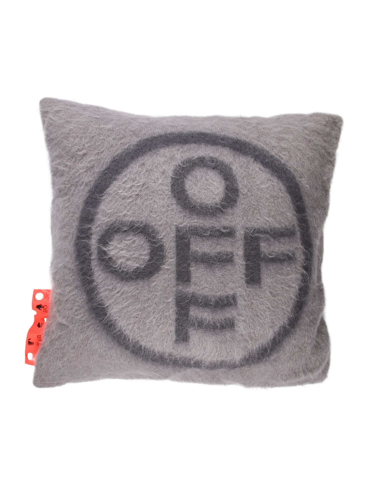 Off-White Mohair Throw Pillow