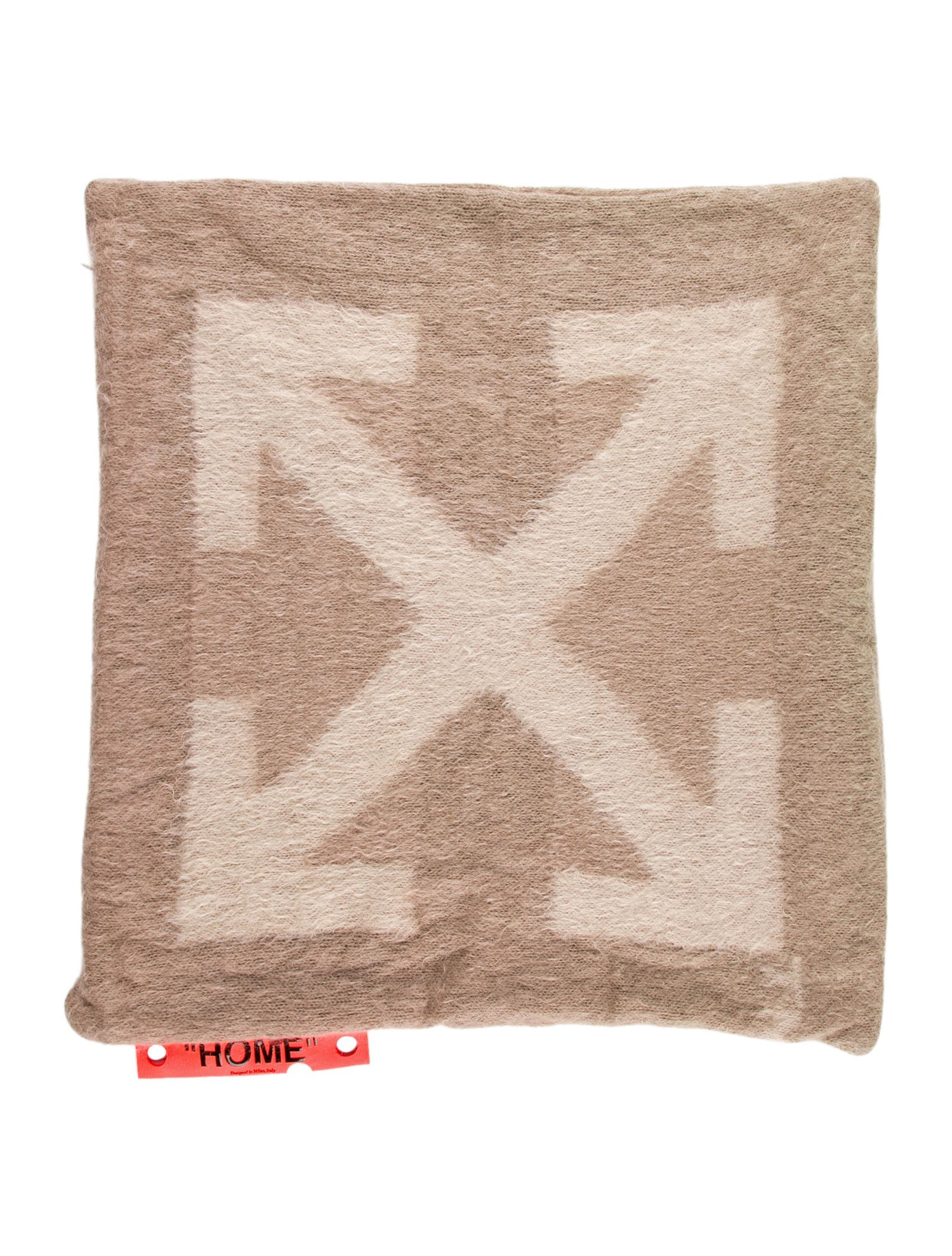 Off-White Large Mohair Arrows Throw Pillow Case