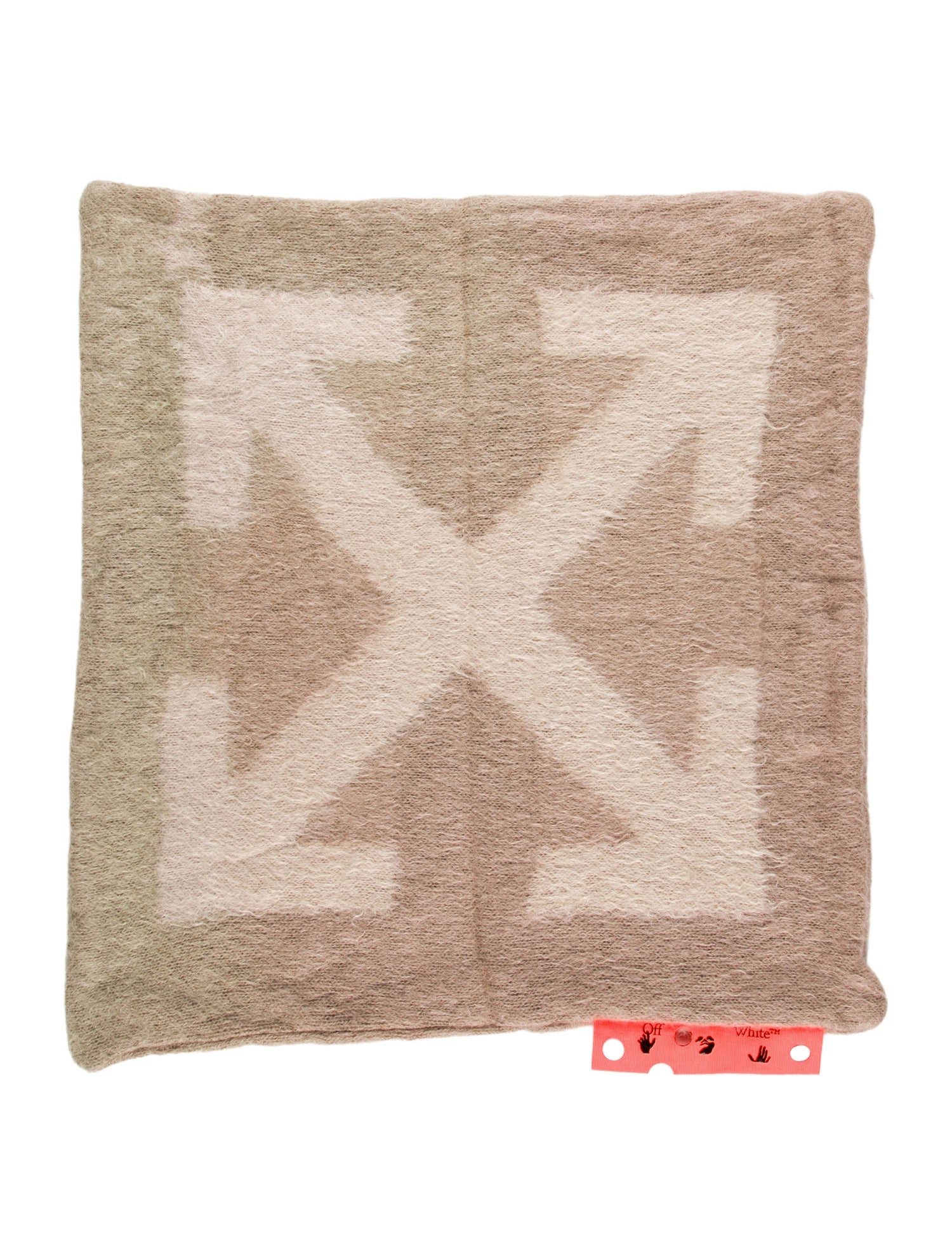 Off-White Large Mohair Arrows Throw Pillow Case