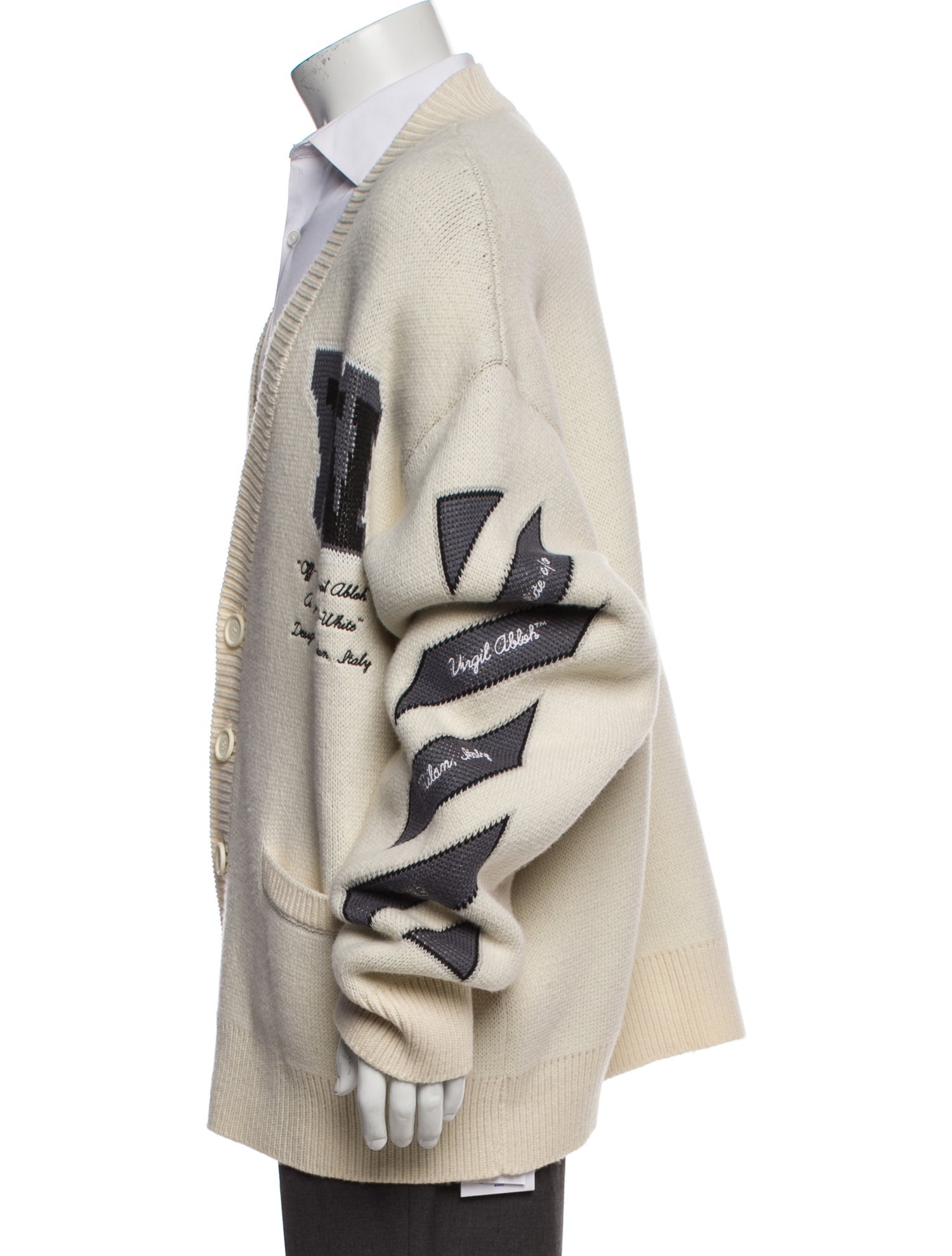 Off-White Printed V-Neck Cardigan