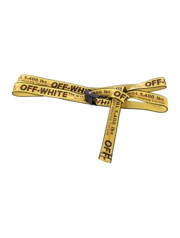 Pre-owned Off-white Mini Industrial Skinny Belt In Yellow