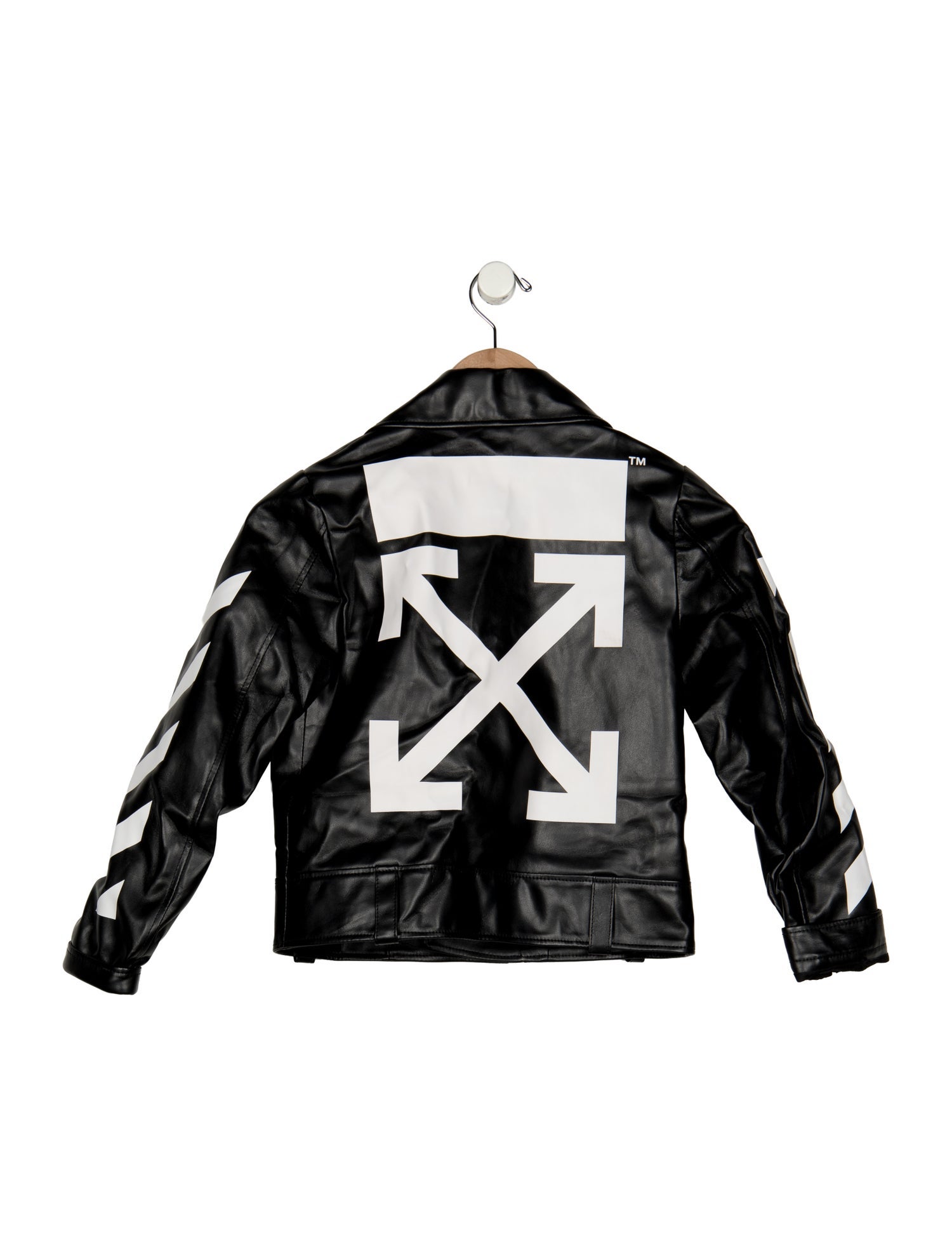 Off-White Kids' Faux Leather Biker Jacket