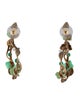 Of Rare Origin Pearl, Resin & Dyed Chalcedony Mini Flower Whirl Hoop Earrings