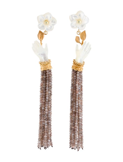 Of Rare Origin Mother of Pearl & Moonstone Bloom Earrings