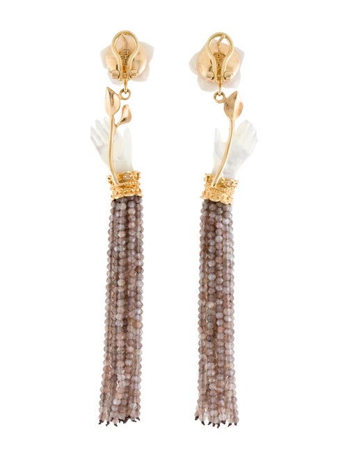 Of Rare Origin Mother of Pearl & Moonstone Bloom Earrings