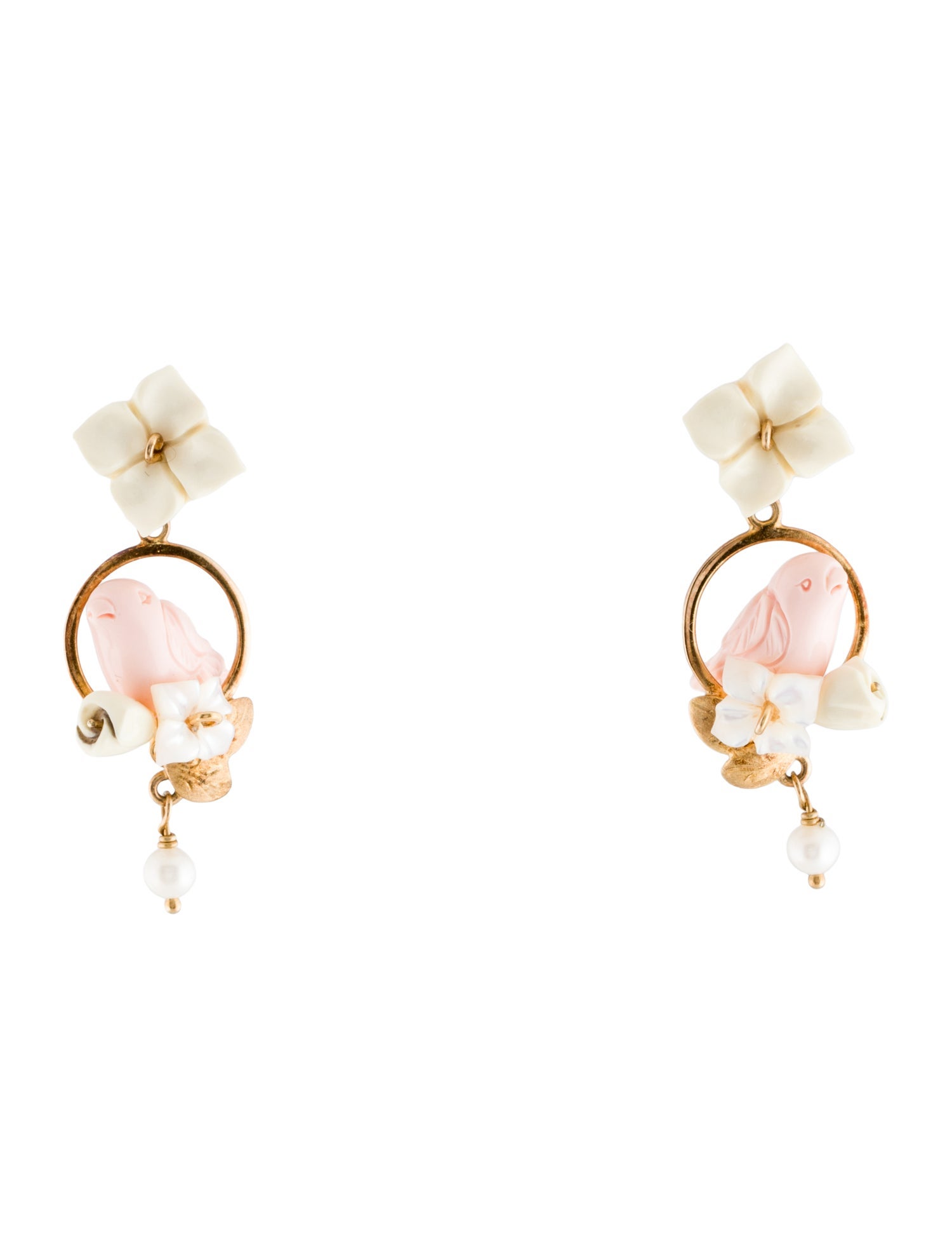 Of Rare Origin Mother of Pearl, Pearl & Multistone Chick Drop Earrings