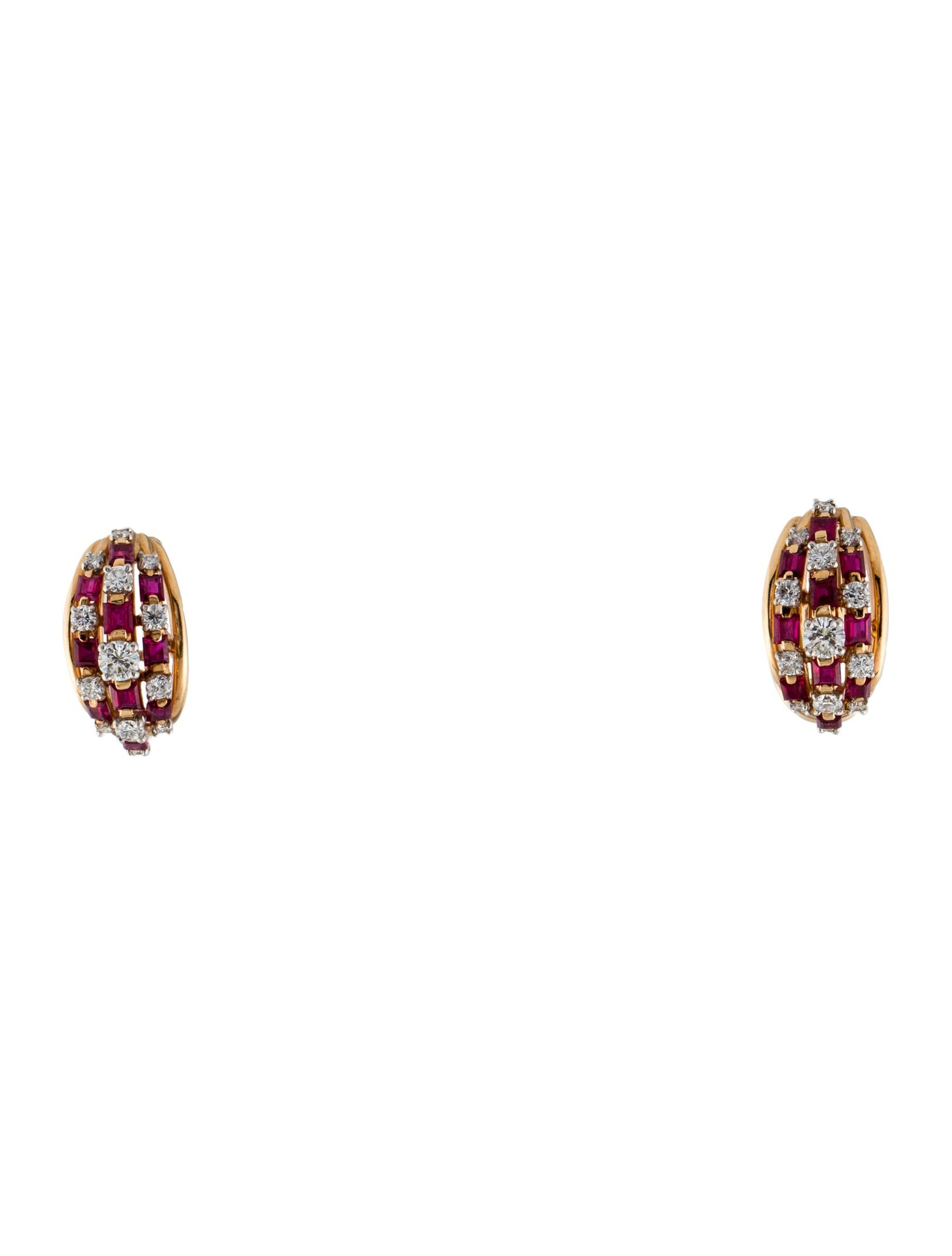 Oscar Heyman 18K Ruby & Diamond Clip-On Earrings