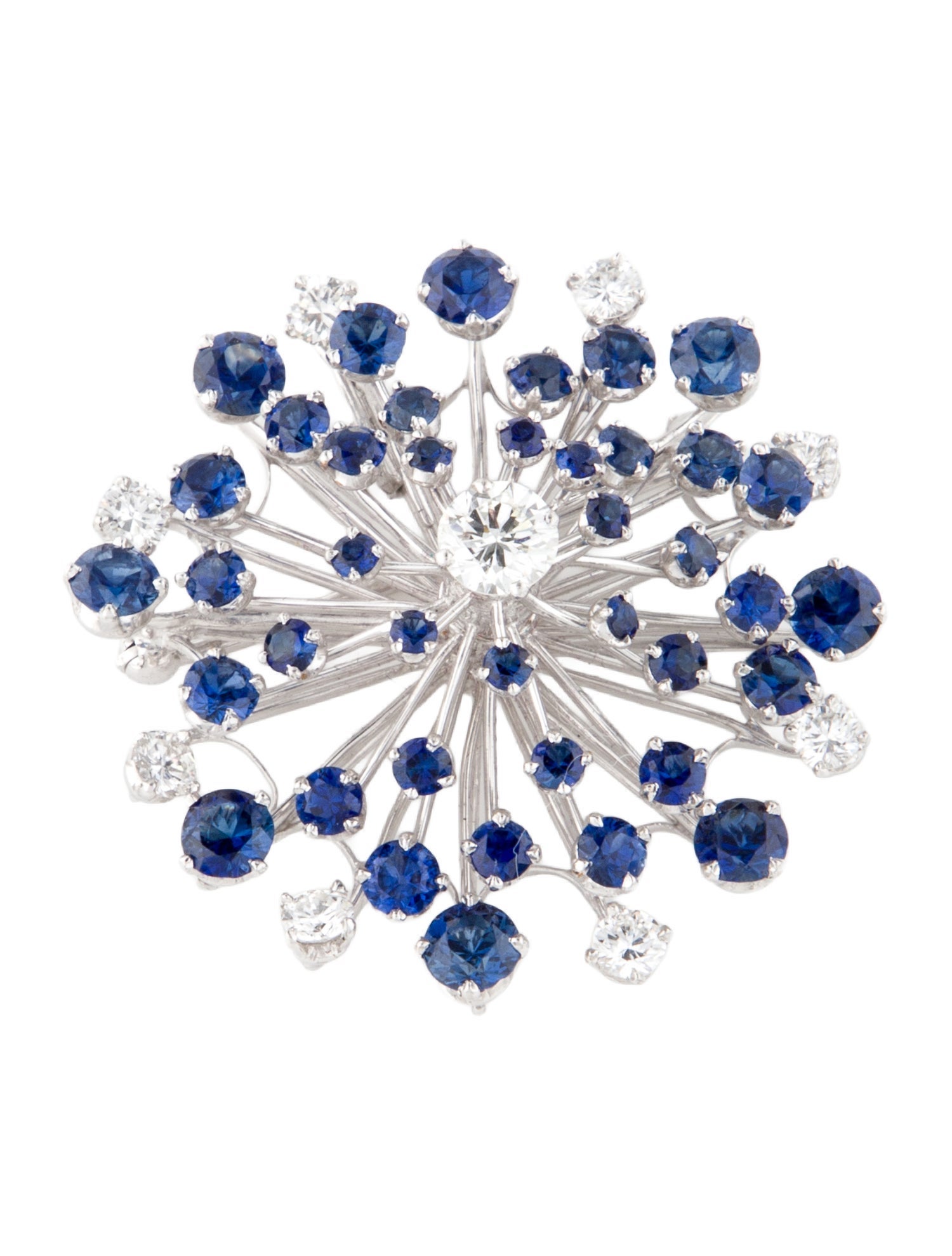 Oscar Heyman Antique Platinum Sapphire & Diamond Convertible Brooch