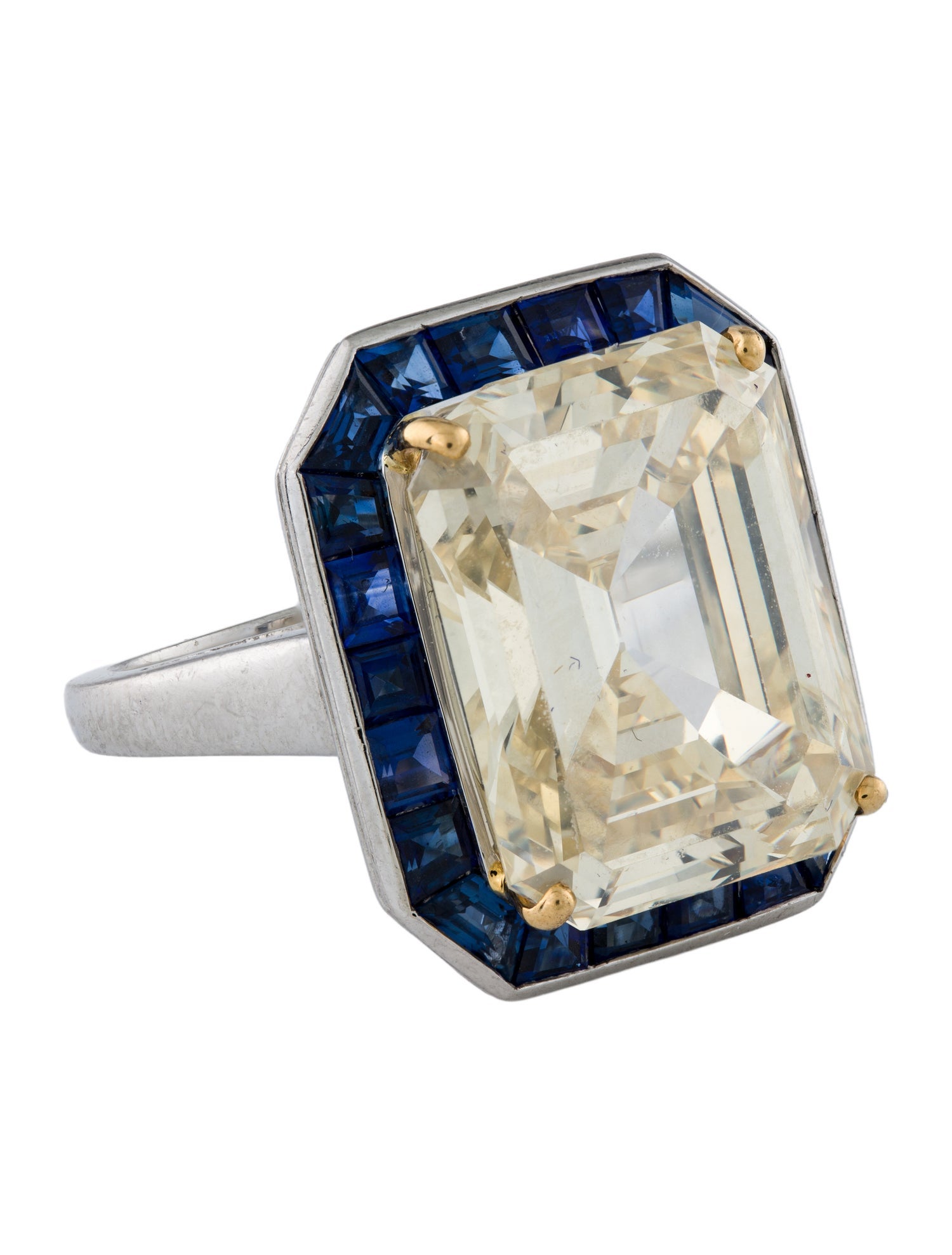 Oscar Heyman Platinum 17.35ct Diamond & Sapphire Cocktail Ring