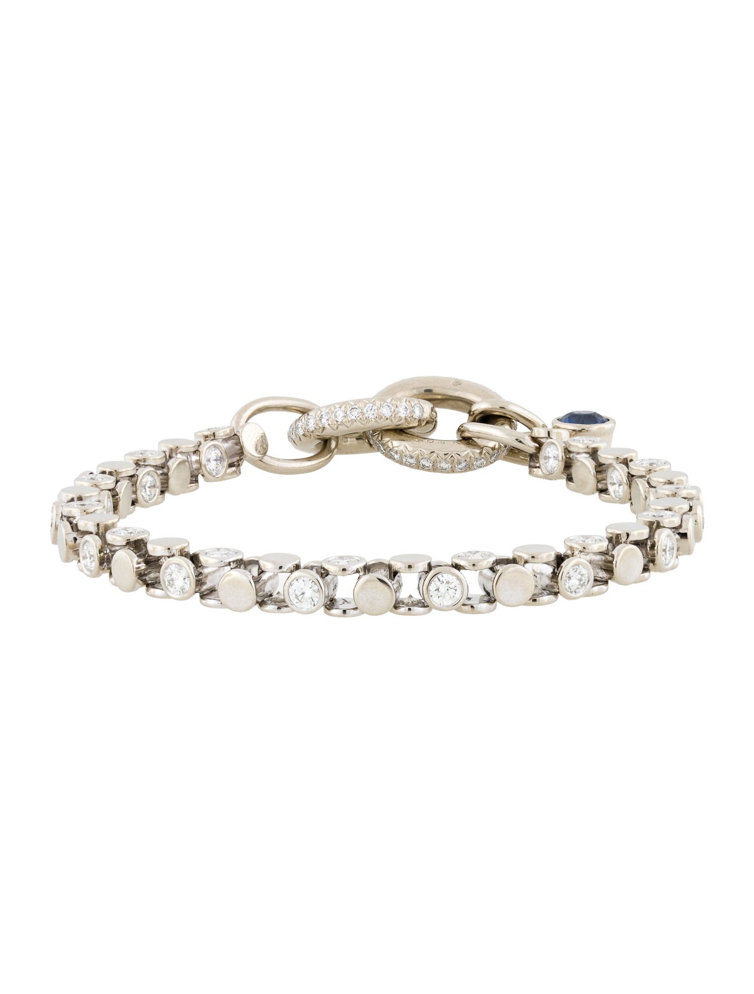 Oscar Heyman 18K Diamond & Sapphire Link Bracelet