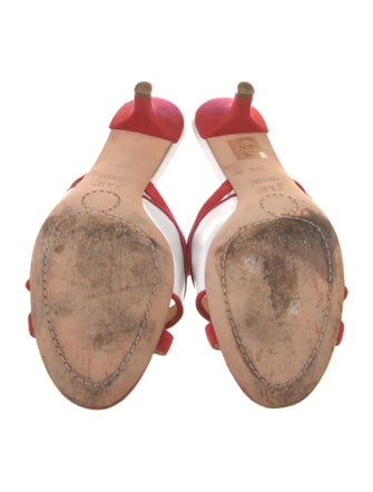 O Jour Leather Colorblock Pattern Slides