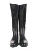O Jour Fur Leather Trim Embellishment Riding Boots