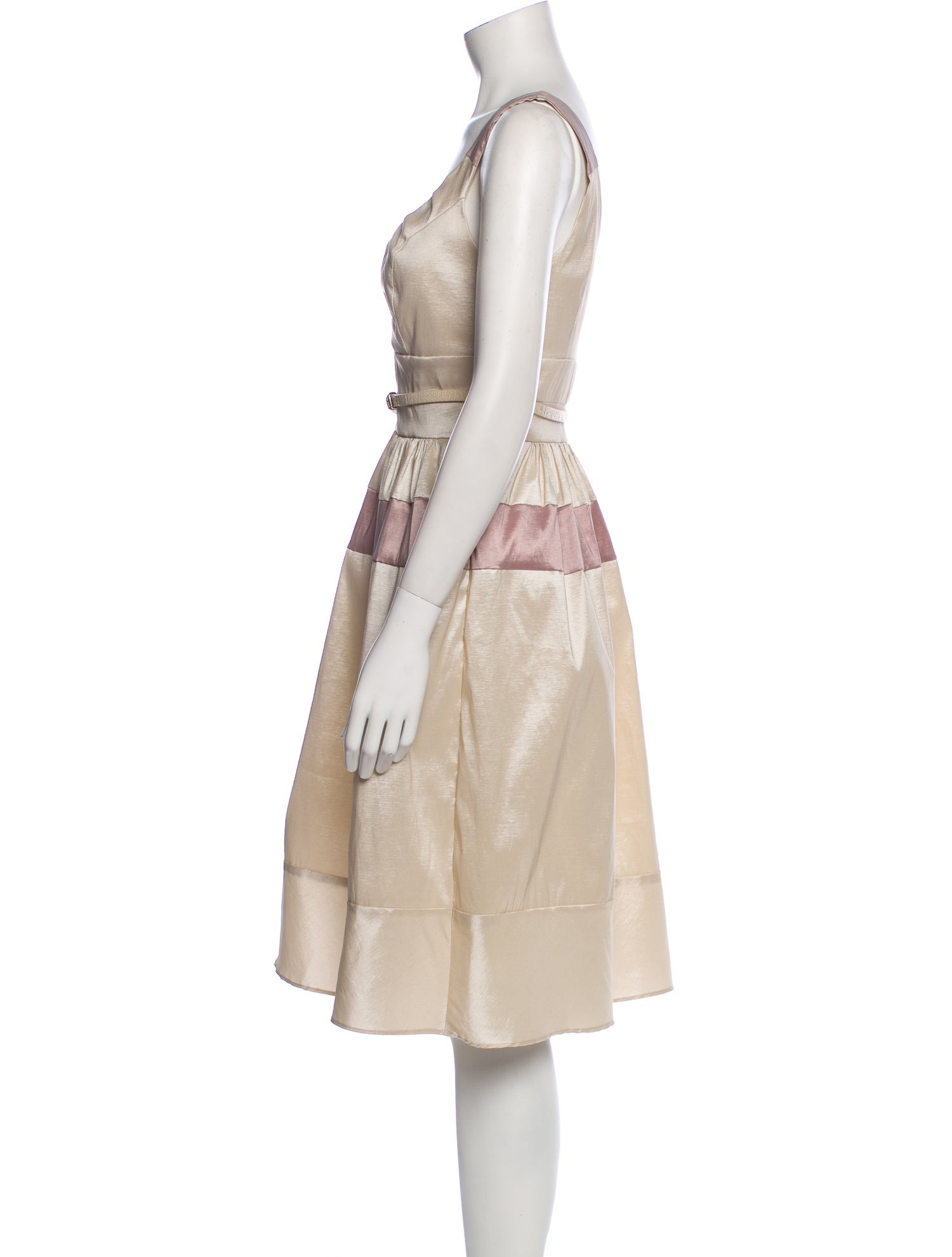 Oleg Cassini Scoop Neck Midi Length Dress