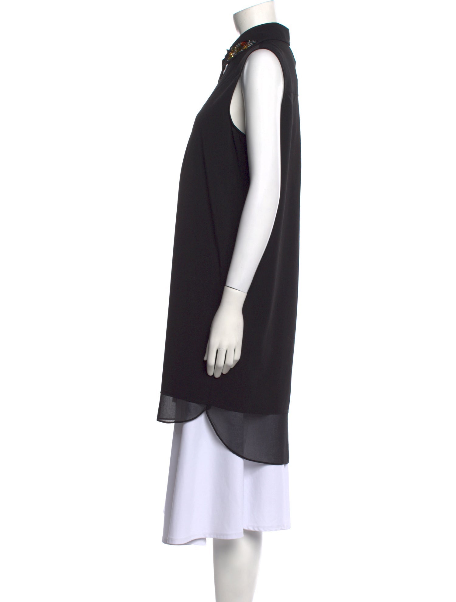Oleg Cassini Silk Sleeveless Tunic
