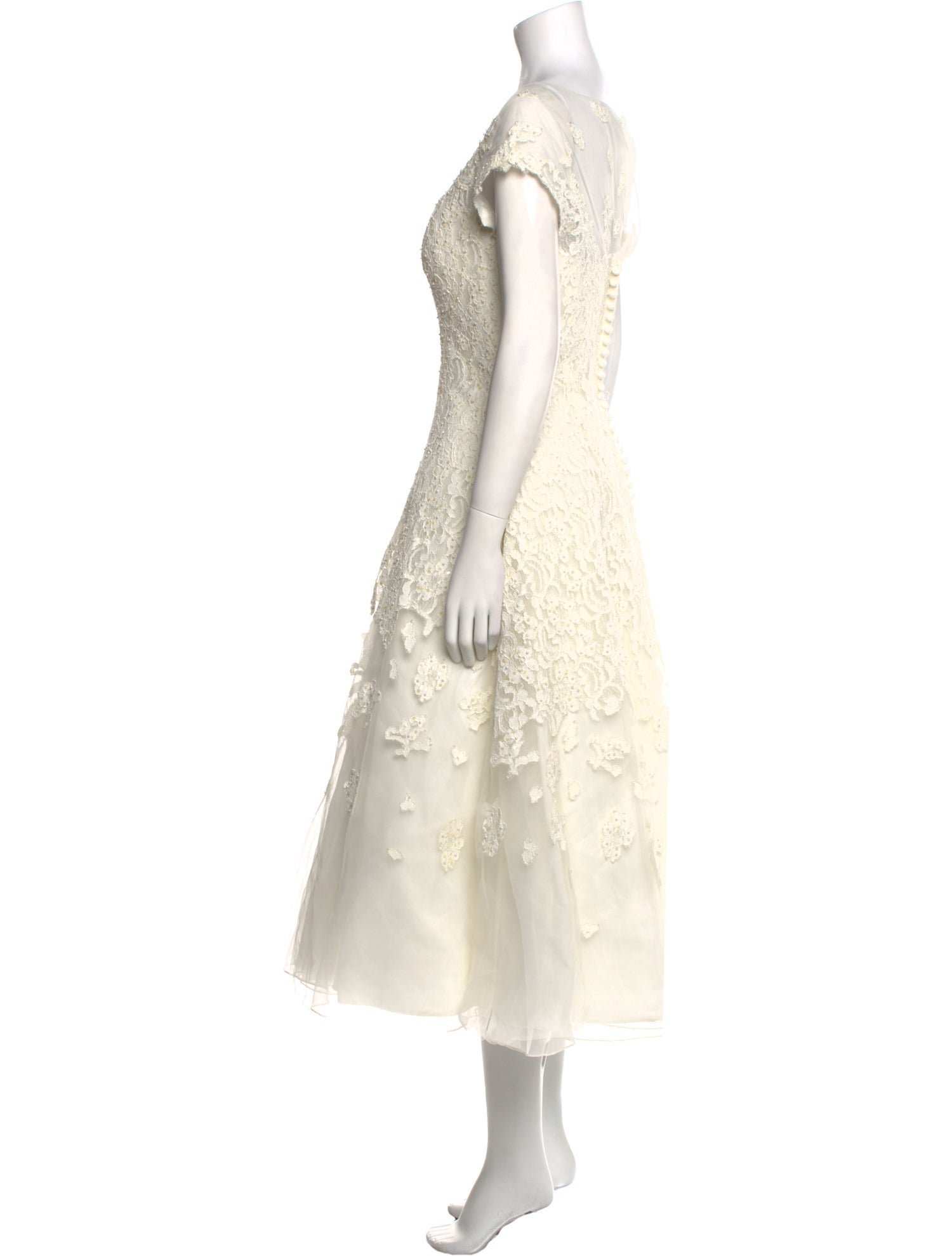 Oleg Cassini Bateau Neckline Long Dress