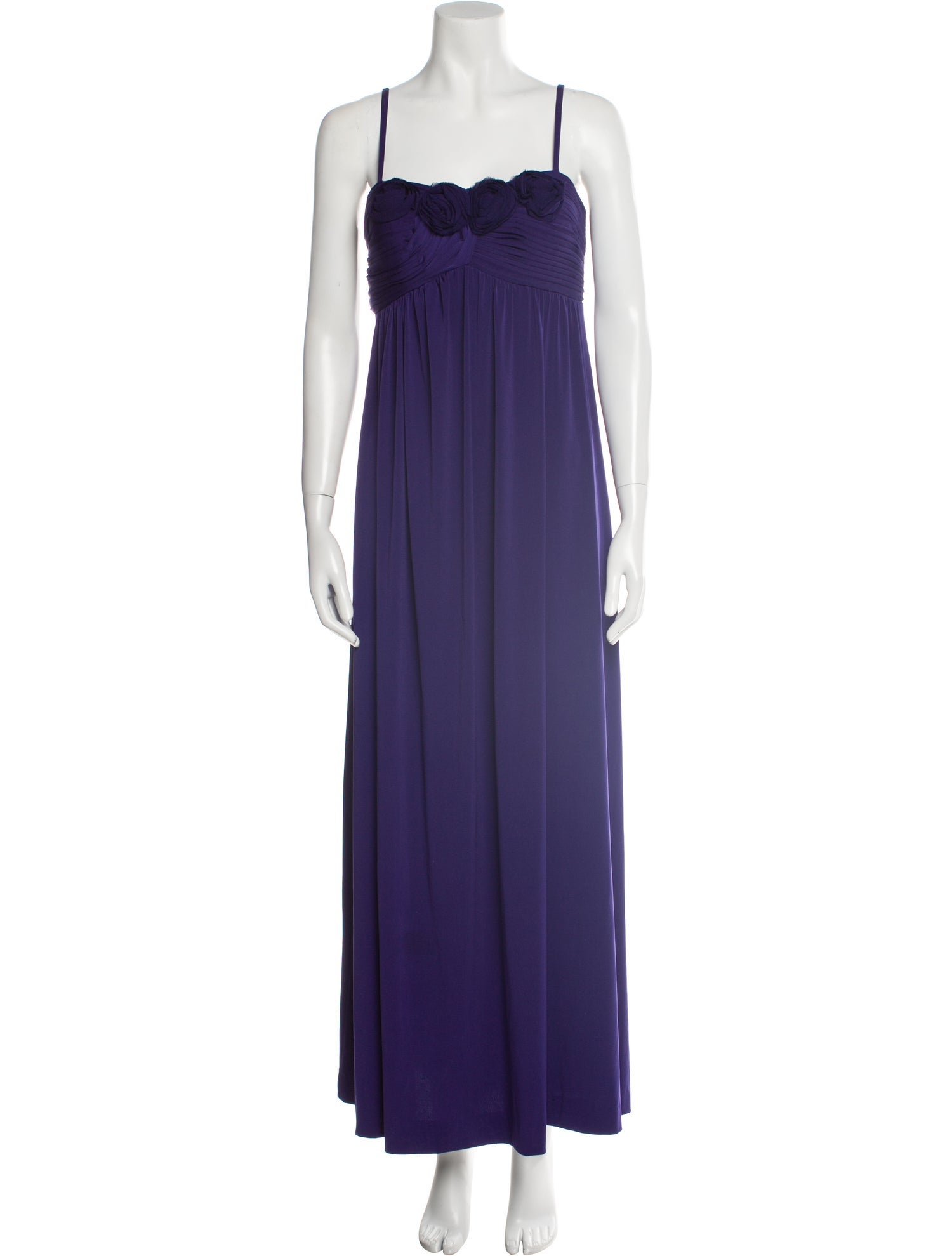 Oleg Cassini Square Neckline Long Dress