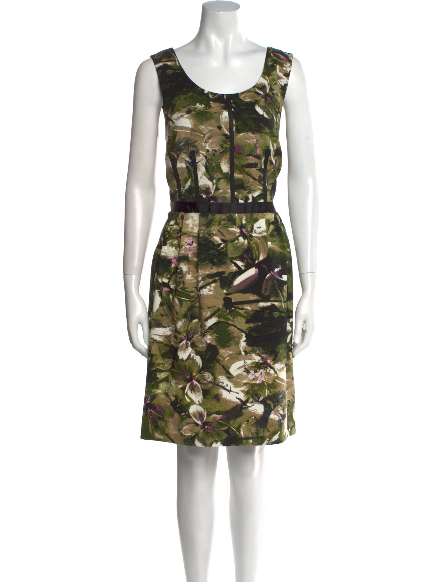 Oleg Cassini Floral Print Knee-Length Dress