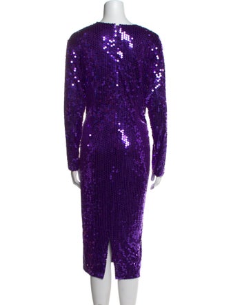 Oleg Cassini V-Neck Midi Length Dress