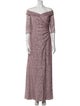 Oleg Cassini Off-The-Shoulder Long Dress