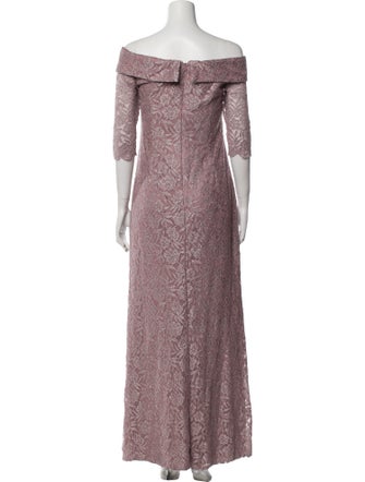 Oleg Cassini Off-The-Shoulder Long Dress