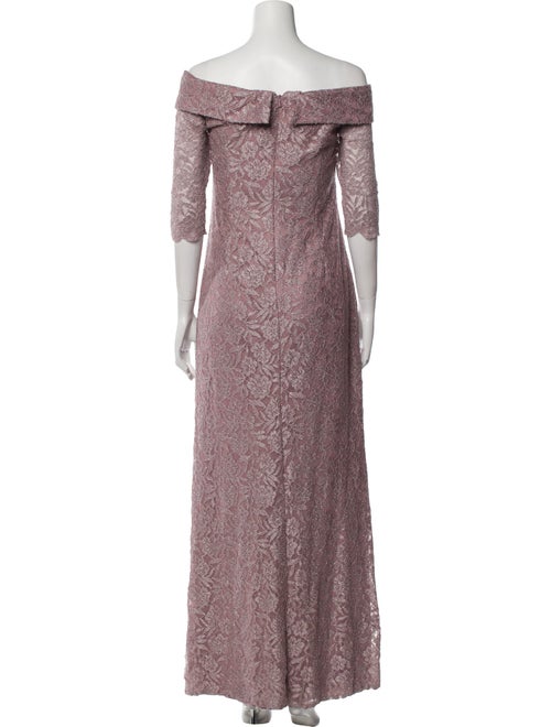 Oleg Cassini Off-The-Shoulder Long Dress