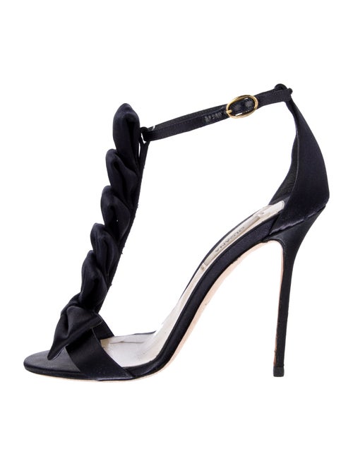 Olgana Paris Satin Bow Accents T-Strap Sandals