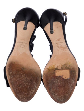 Olgana Paris Satin Bow Accents T-Strap Sandals