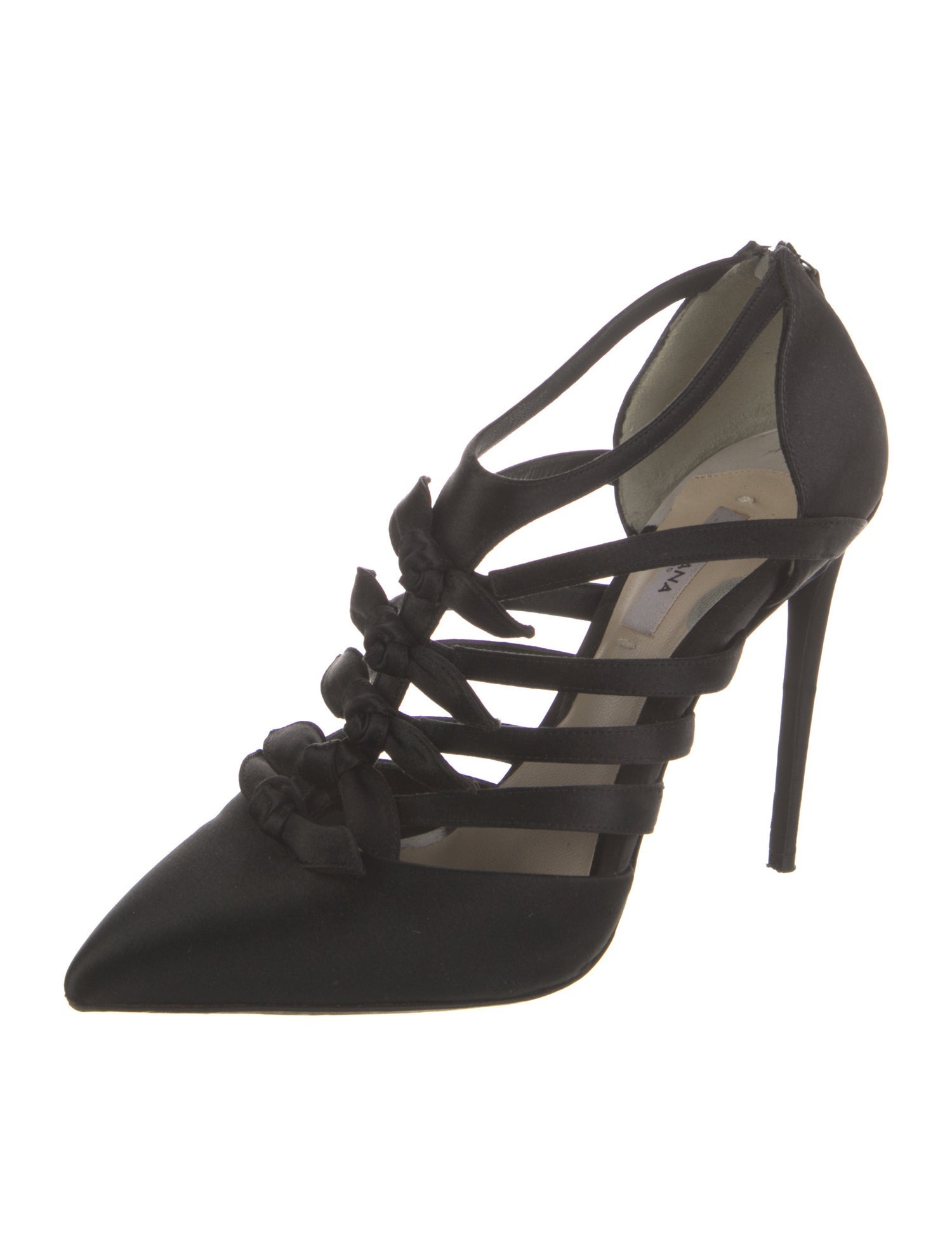 Olgana Paris Satin Bow Accents Pumps