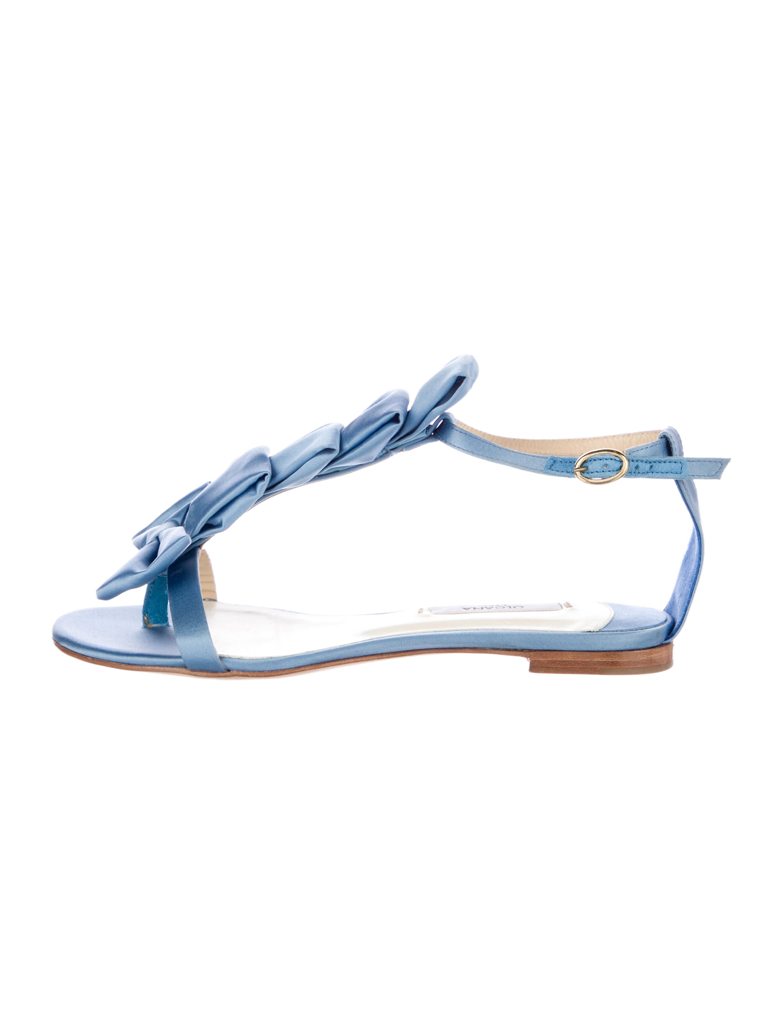 Olgana Paris Satin T-Strap Sandals