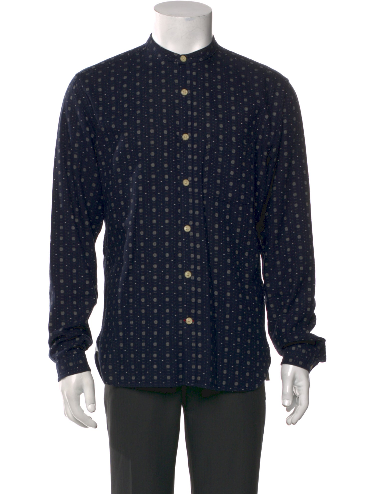 Oliver Spencer Polka Dot Print Long Sleeve Dress Shirt