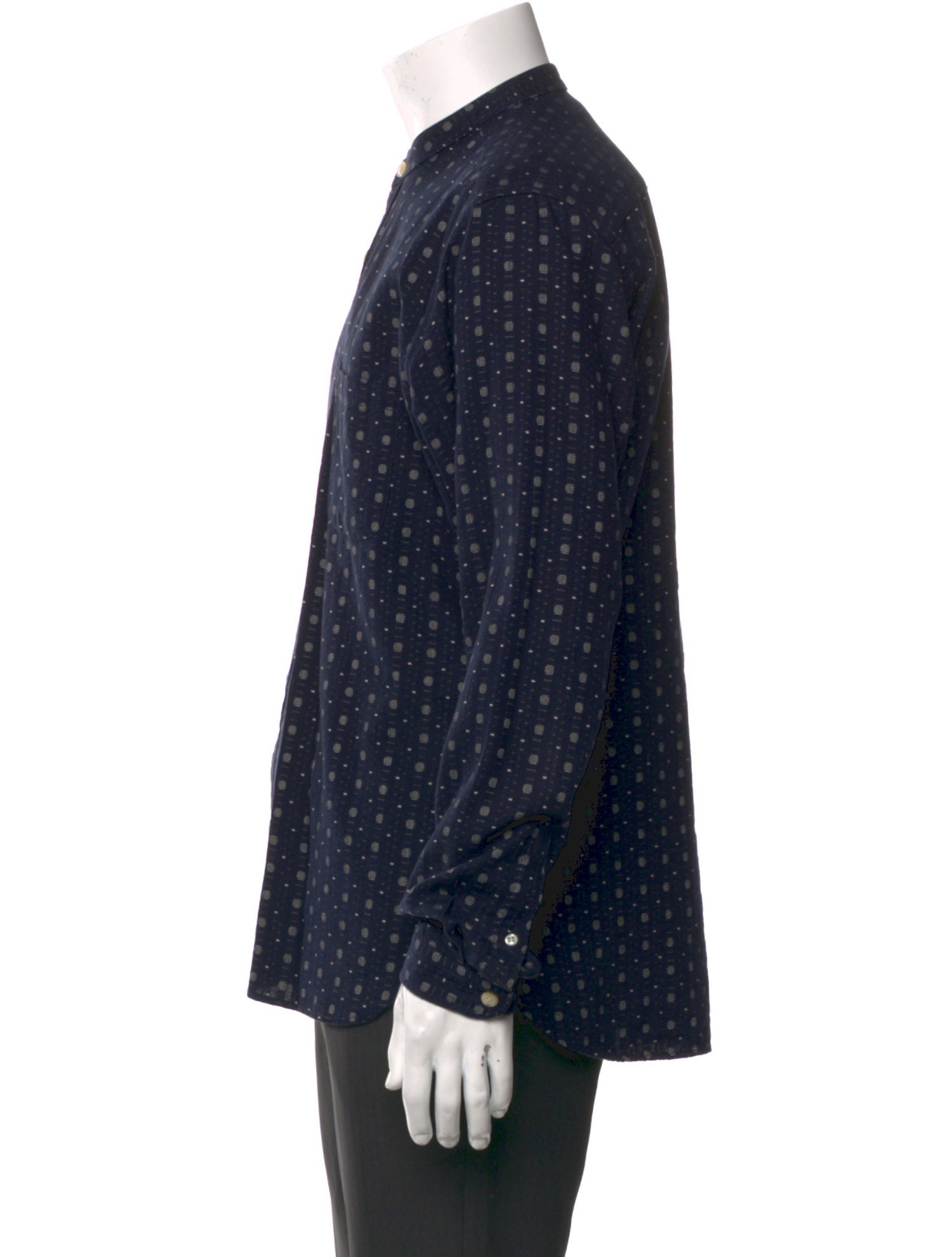 Oliver Spencer Polka Dot Print Long Sleeve Dress Shirt