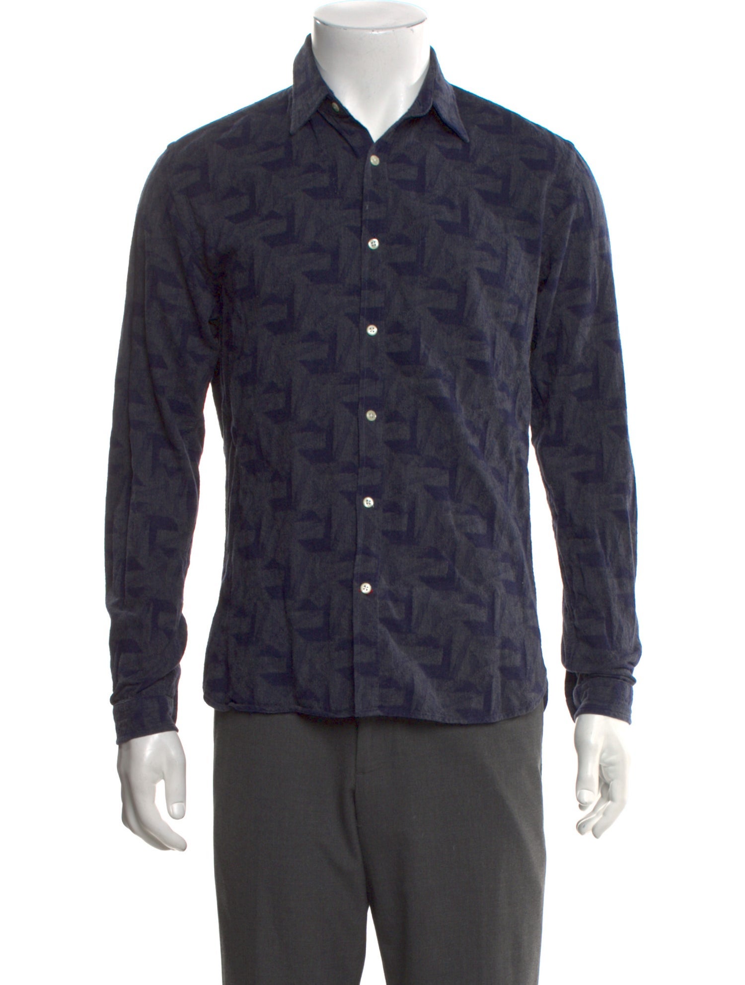 Oliver Spencer Printed Long Sleeve Dress Shirt