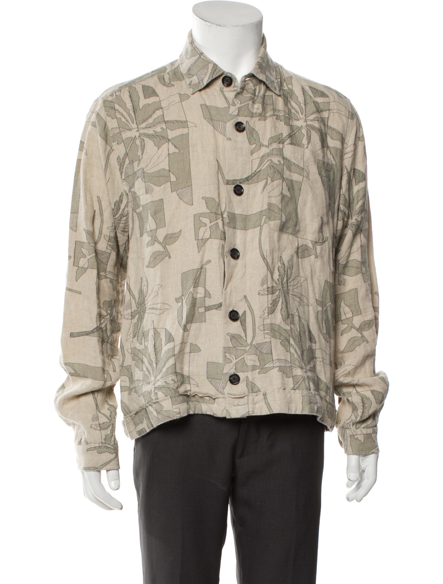 Oliver Spencer Linen Graphic Print Trucker Jacket