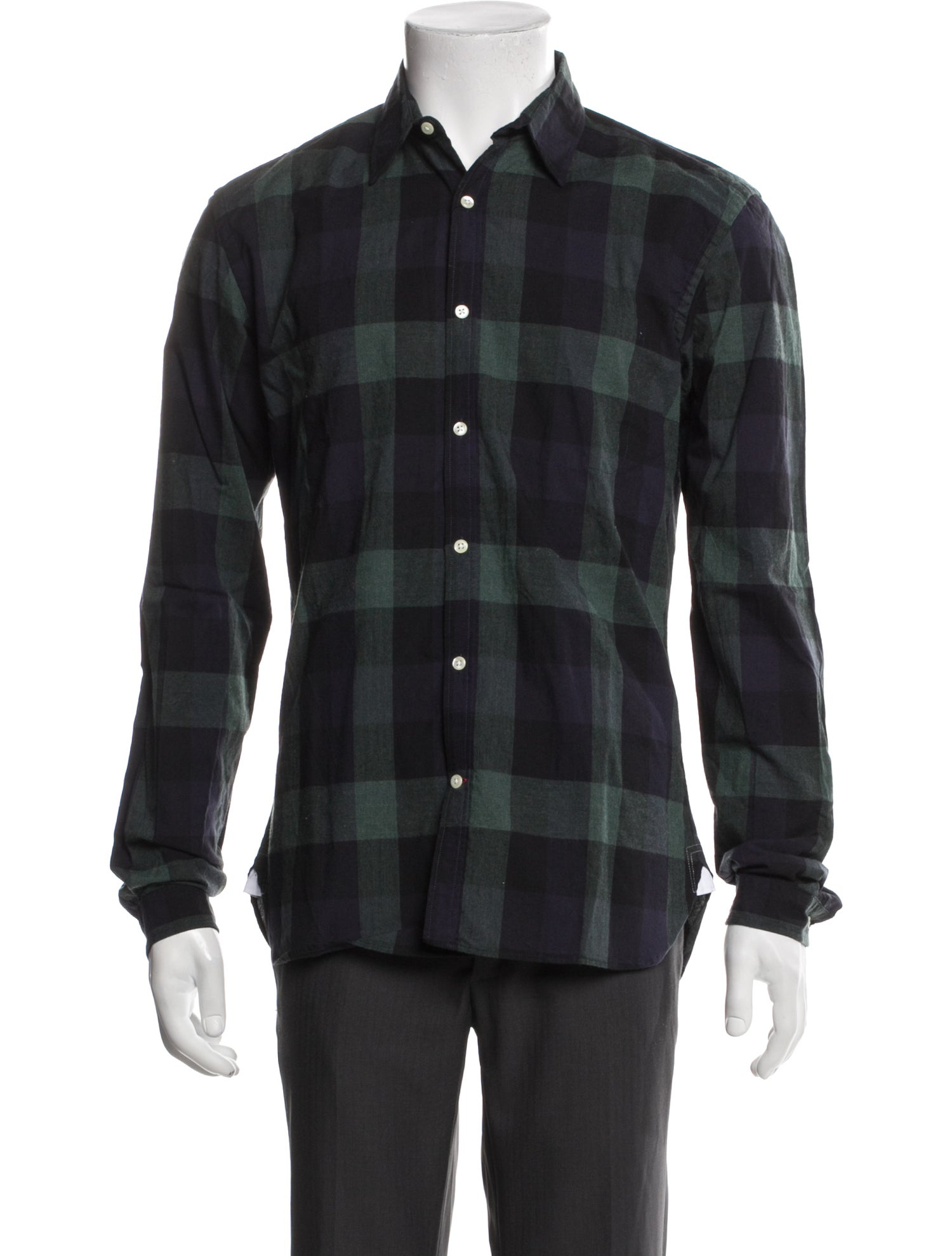 Oliver Spencer Plaid Print Long Sleeve Shirt w/ Tags